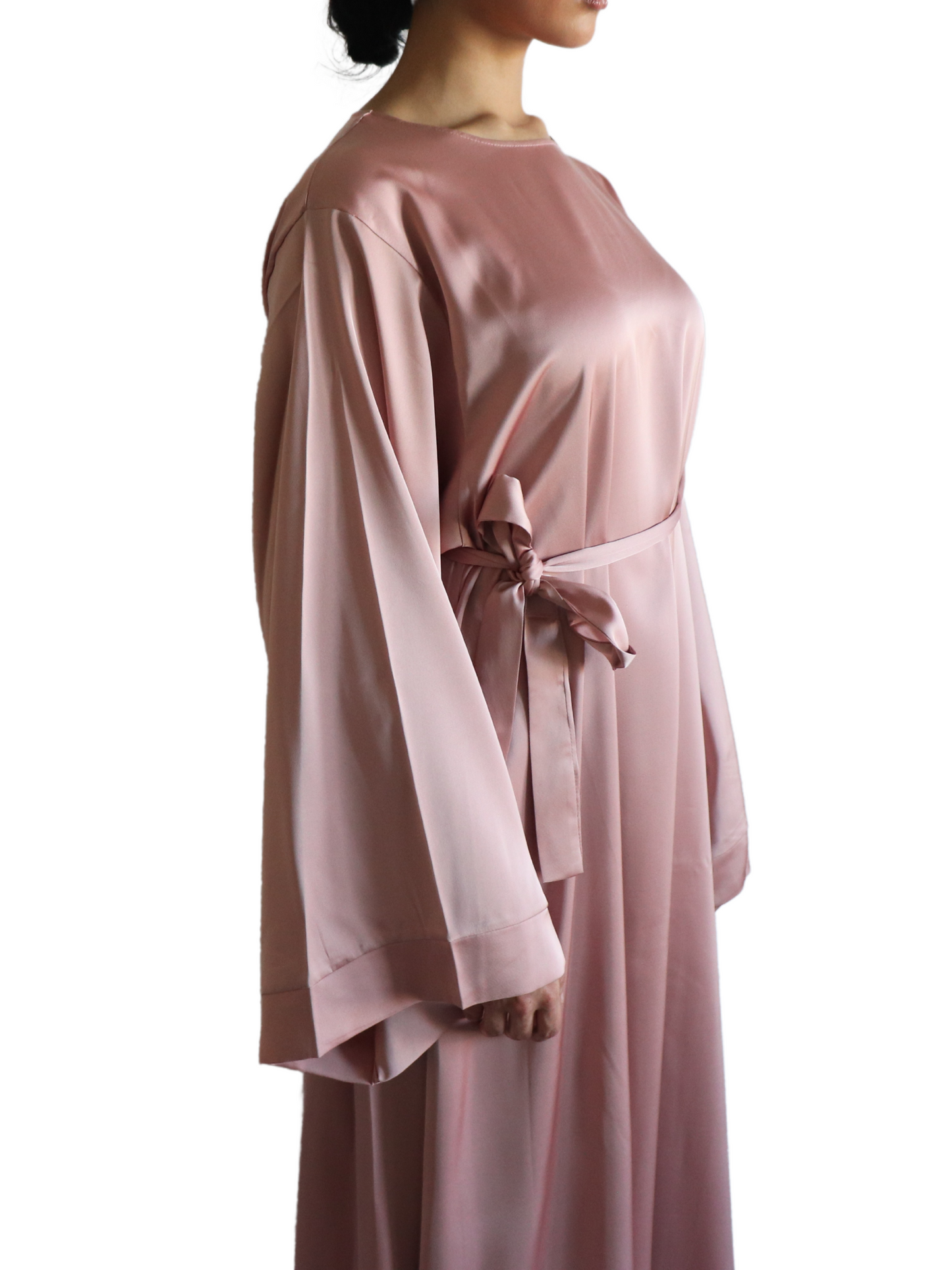 satin long sleeve maxi dress