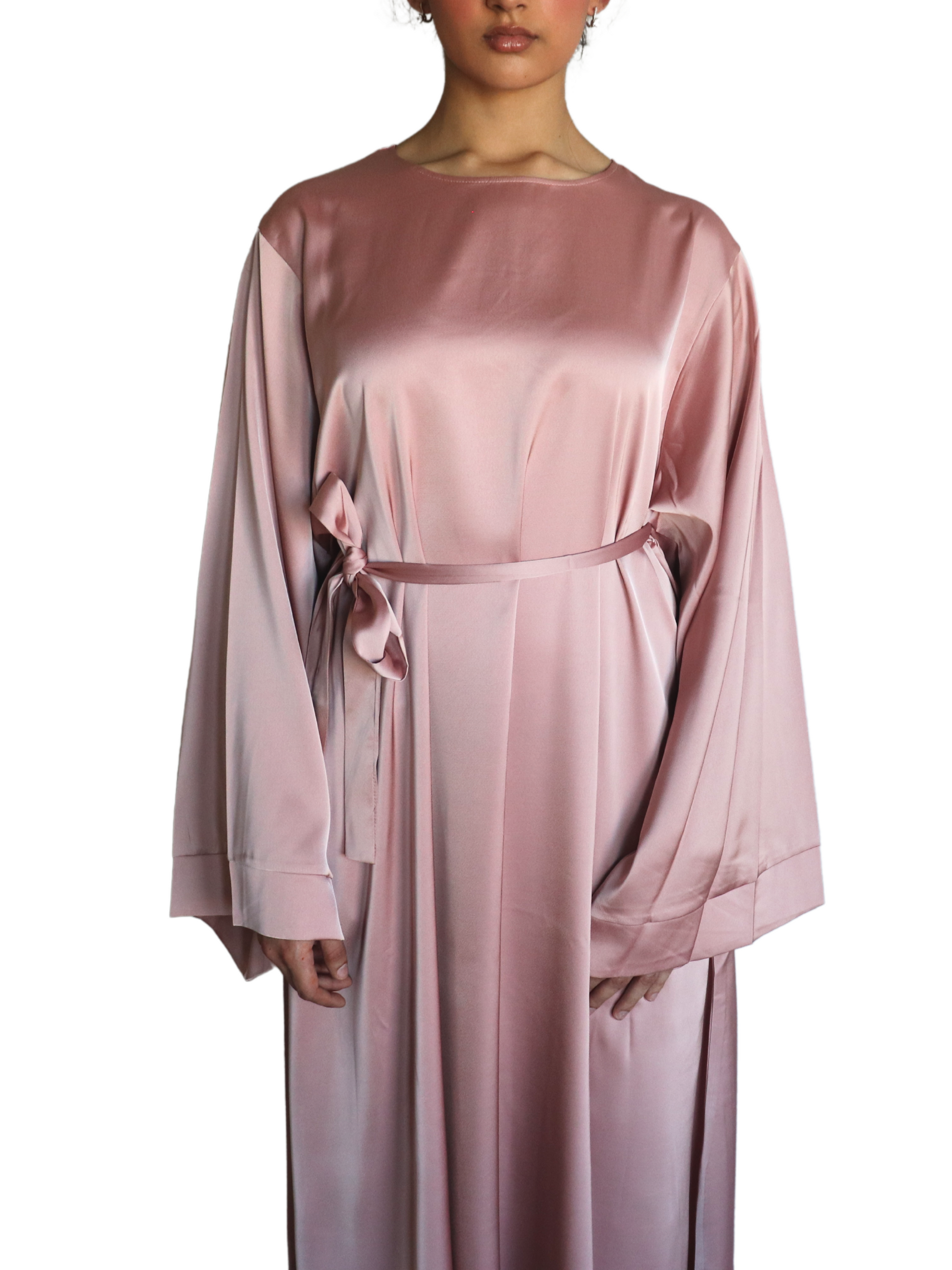 satin long sleeve maxi dress